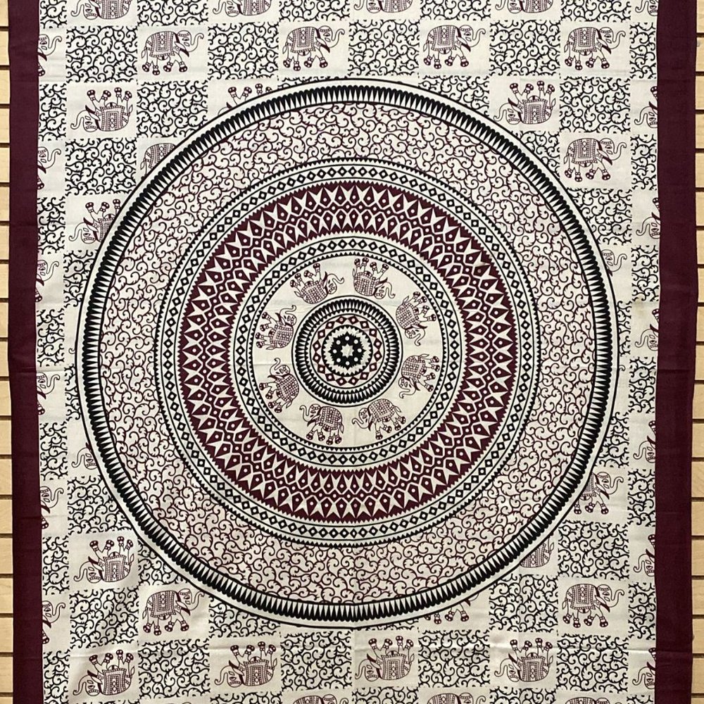 Elephant & Vine Mandala Tapestry